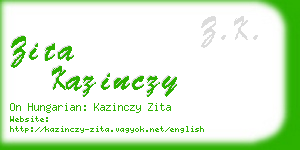 zita kazinczy business card